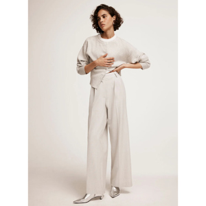 Mint Velvet Grey Pleated Wide Trousers